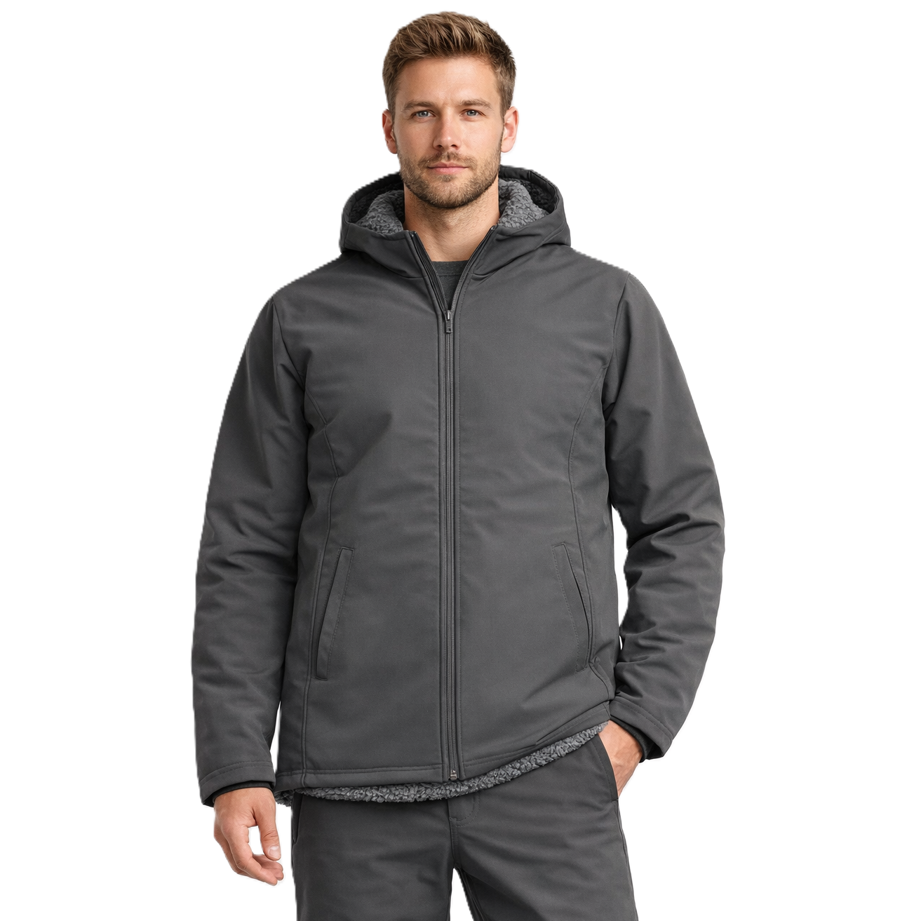 Hooded Fleece lining Jacket
