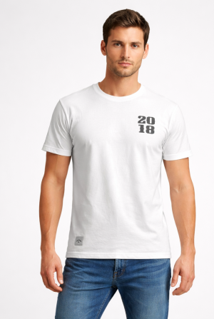 Screen printed white t shirt